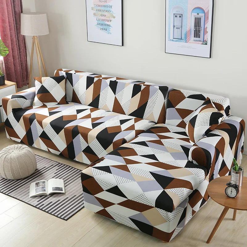 

Modern Elasticity Colorful Sofa Cover For Spring summer for Living Room Sectional Corner L-shape Sofa Cover 1/2/3/4 Seater