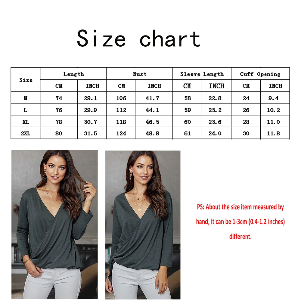 

Women Shirts V-Neck Sexy Ladies Tops for Women Summer Casual Solid Blouses and Shirts Wrap Front Irregular Twist Hem Tops Gray