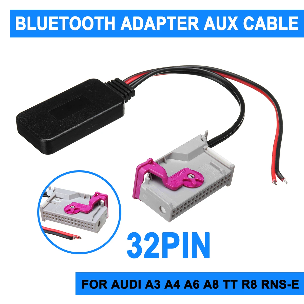 Беспроводной bluetooth адаптер 32Pin для Audi A3 A4 A6 A8 TT R8 RNS-E Aux кабель Авто автомобильный