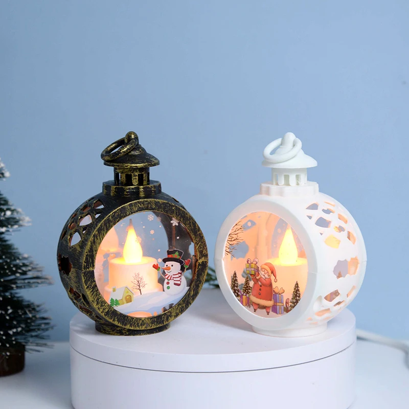

Vintage Santa Snowman Led Light Desktop Display Christmas Decorative Lantern For Home Decor Party Xmas Festival Room Decoration