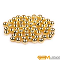 100pcs 18 yellow gold filled hypoallergenic smooth spacer beads for jewelry making bracelet necklace 2 5mm 3mm 4mm 5mm 6mm 8mm