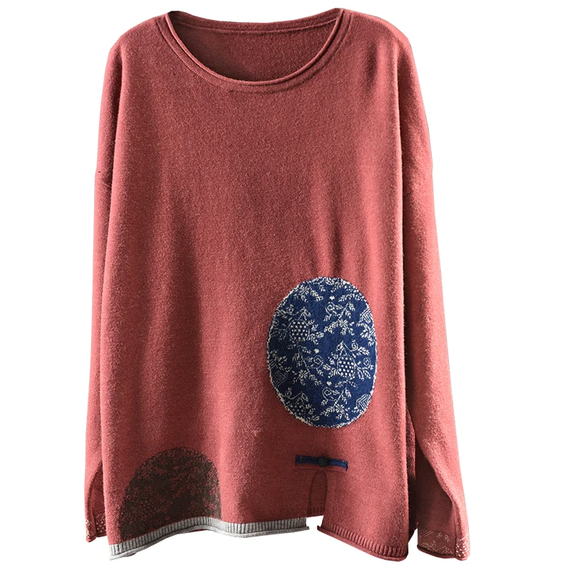 Осенне-зимний женский свитер вязанные свободные пуловеры в стиле ретро новинка