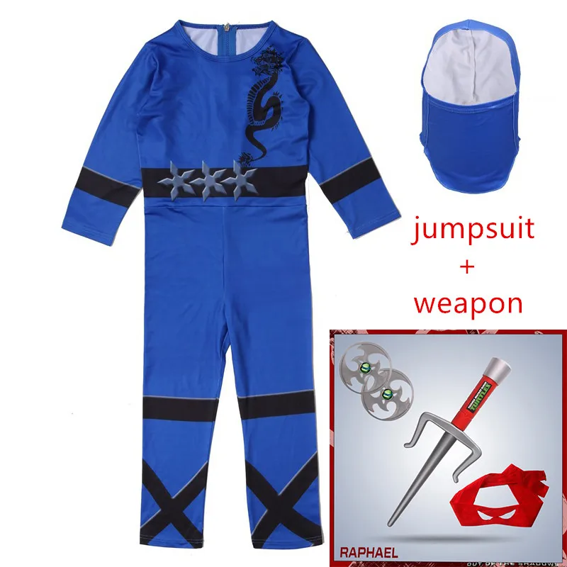 62908blue-3 Черный костюм для мальчиков и девочек Ninjago, Детские комплекты, Детский костюм для Хэллоуина, игрушечное оружие, Необычные вечерние костюмы ниндзя на Пасху - Цвет: 62908blue-3