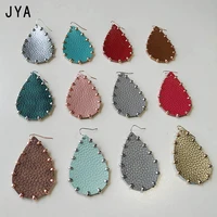 jya new genuine leather teardrop earrings for women dangle water drop statement earrings fashion jewelry ear drop 2019 wholesale