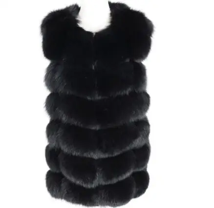 short vest 1 Женская мода осенний зимний стиль настоящая лисица пальто жилет тонкий круглый вырез зимний женский натуральный мех куртка пальто жилет - Цвет: short vest 1