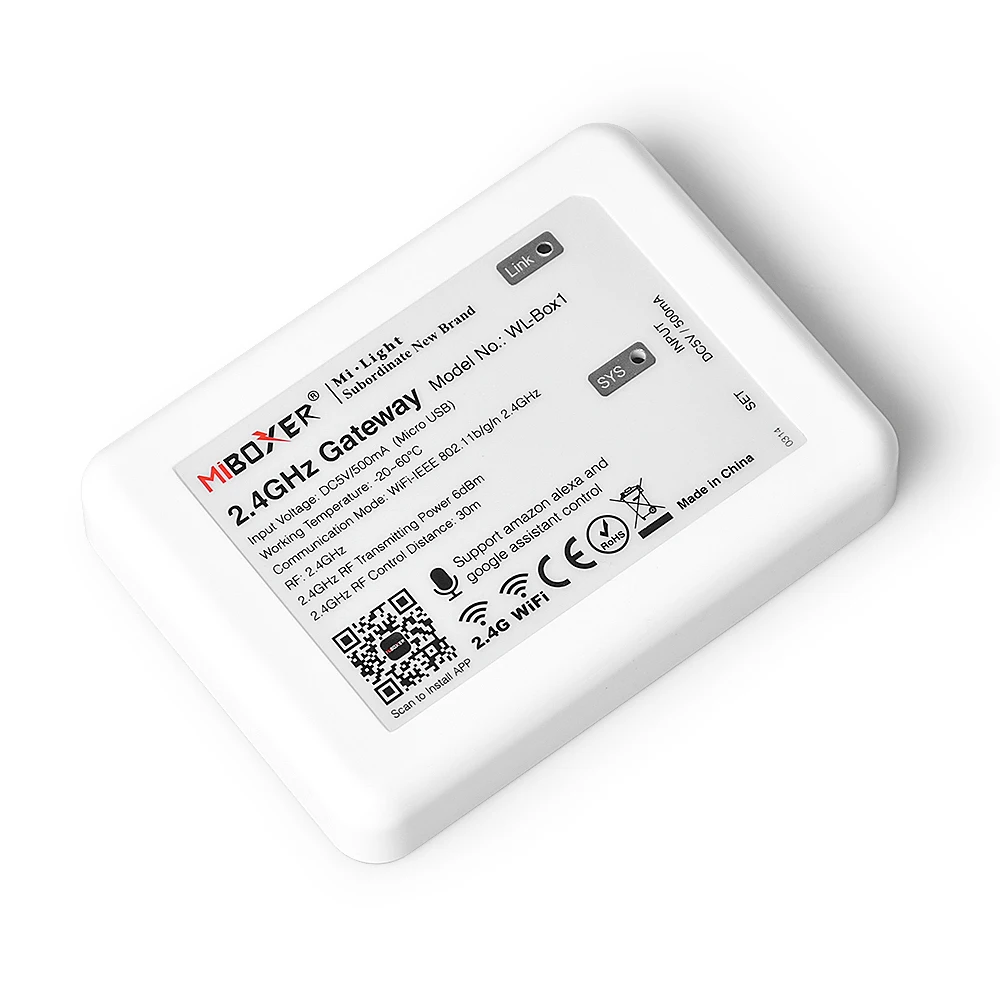Шлюз Wi-Fi WL-Box1 2 4 ГГц Mi светильник совместим с контроллерами серии Miboxer Alexa и Google