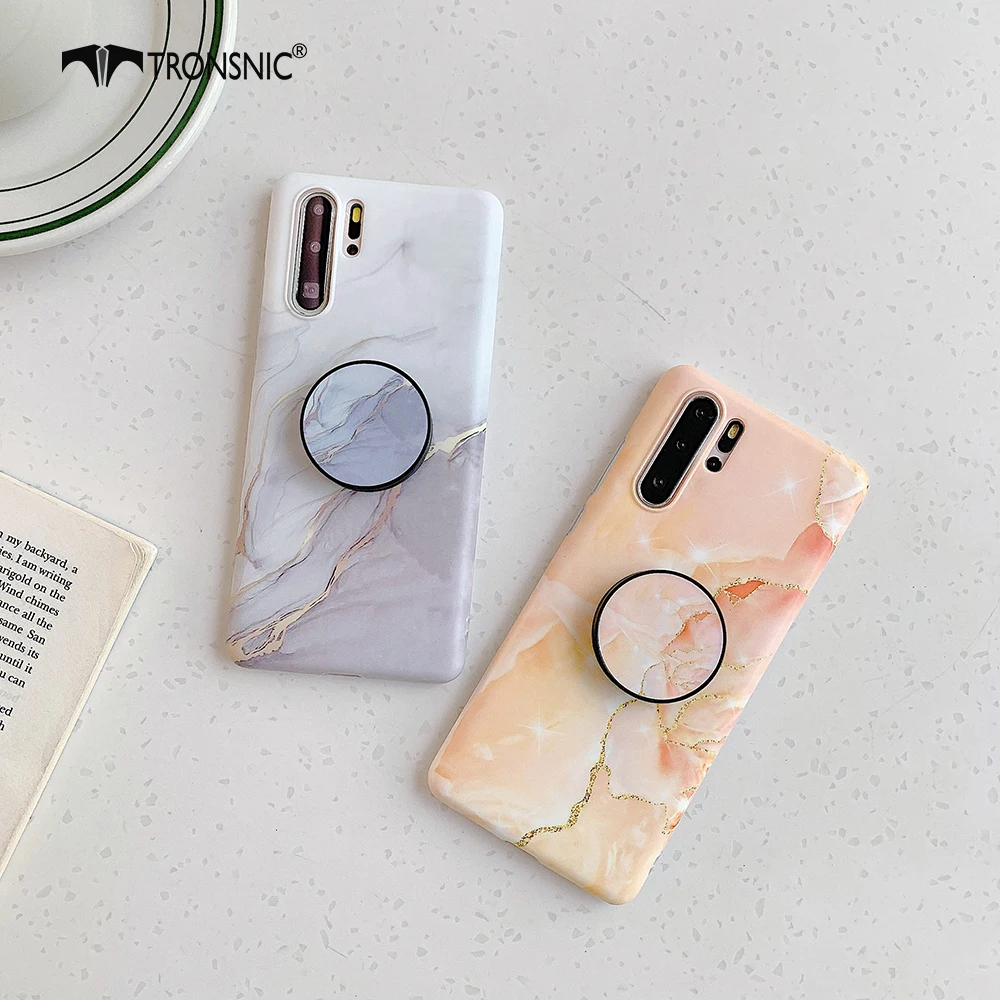 Чехол для телефона с мраморной текстурой Huawei P30 P40 PRO P20 мягкий белый матовый