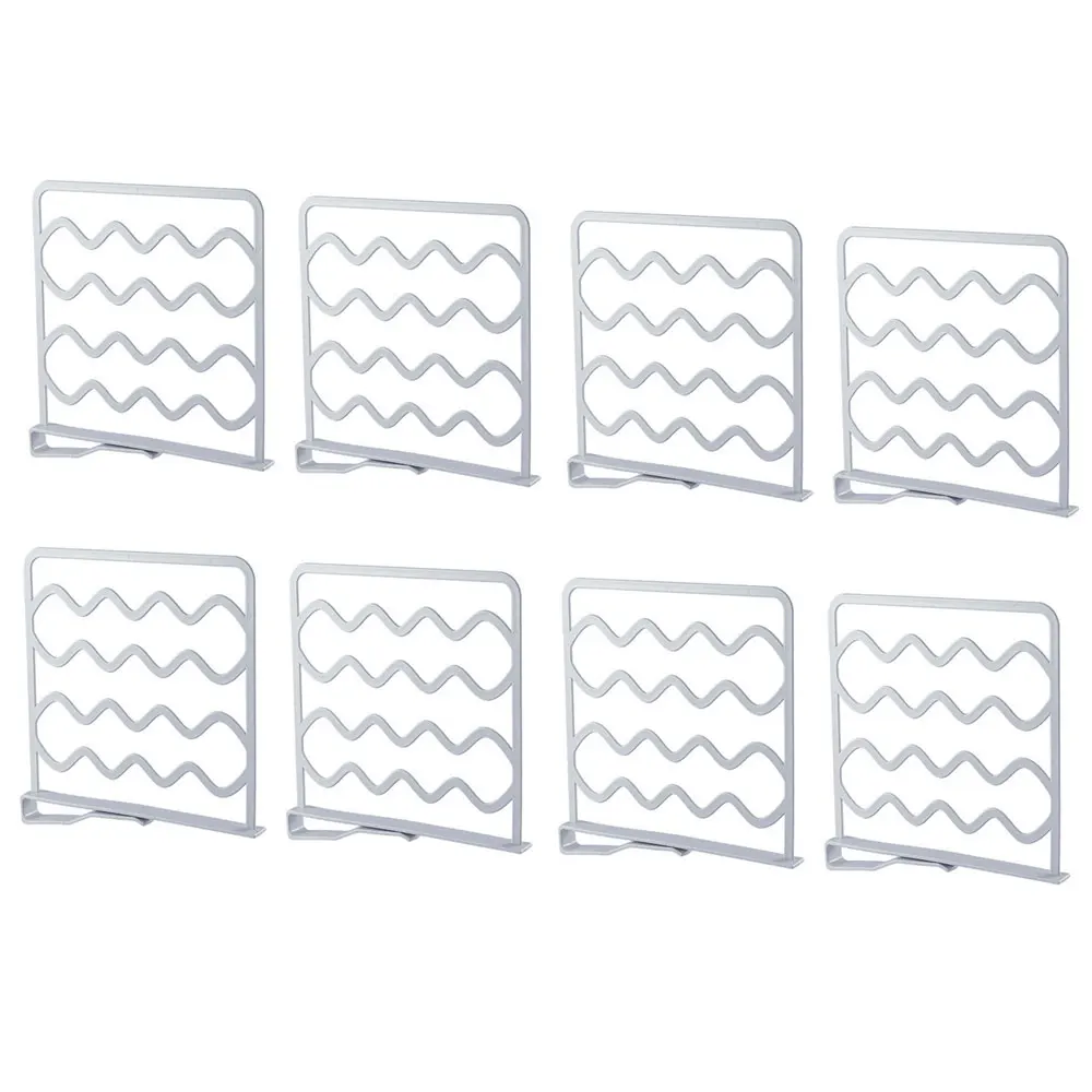 8pcs gray 8 шт 4 шт шкаф полка органайзер с разделителями регулируемый шкаф перегородка кухонные шкафы шкаф для одежды разделитель Органайзер - Цвет: 8pcs gray