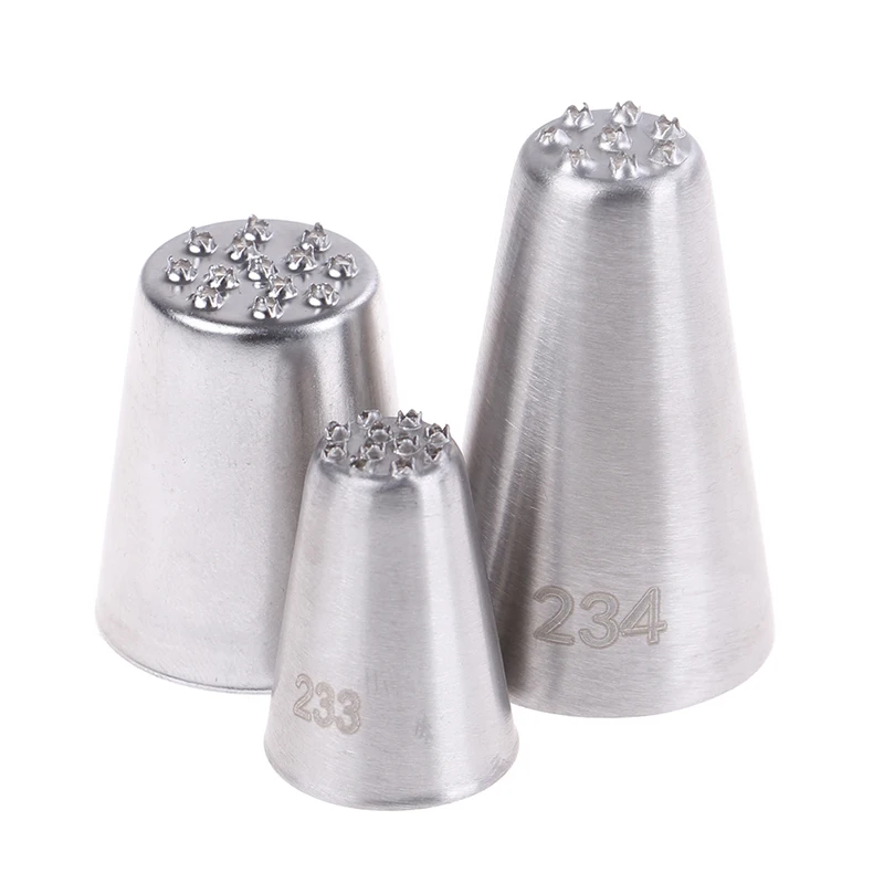 

3PCS Stainless Steel Cream Decoration Mouth Small Grass Shape Baking Tools Grass Cream Icing Nozzles Pastry Making Tools