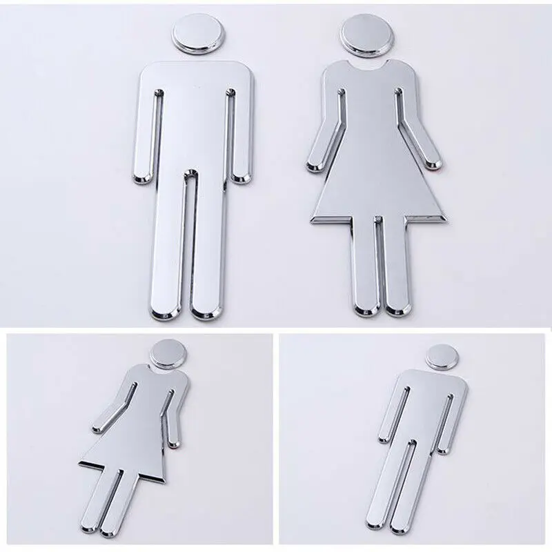 3D Самоклеящиеся таблички для унитаза ванной туалета комнаты 2 шт. 12 х4 см | Дом и