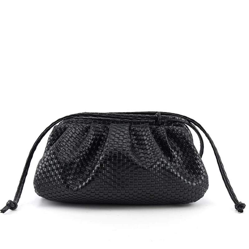 Женская плетеная Сумка мягкая кожаная сумочка на одно плечо сумка клатч