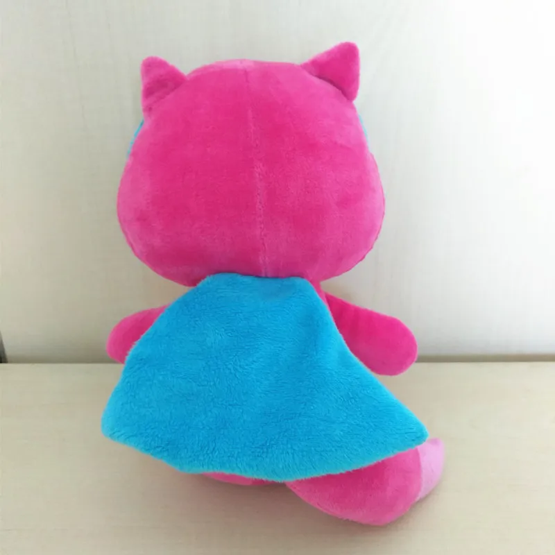 Мягкая набивная розовая лиса 22 см велбоа с синей накидкой 100% полиэстер милые