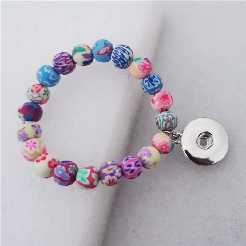 Детские разноцветные глиняные бусины для девочек металлический браслет с