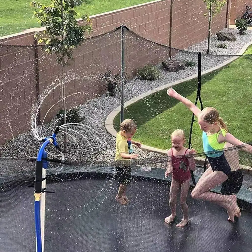 

Automatically Trampoline Rotating Sprinklers Outdoor Water Park Game Sprinklers For Kids For Home And Family Uesd
