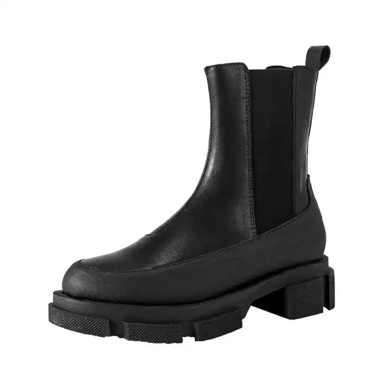

Mona same short boots 2020 New England handsome Chelsea boots thick soled Martin boots ins net red thin boots