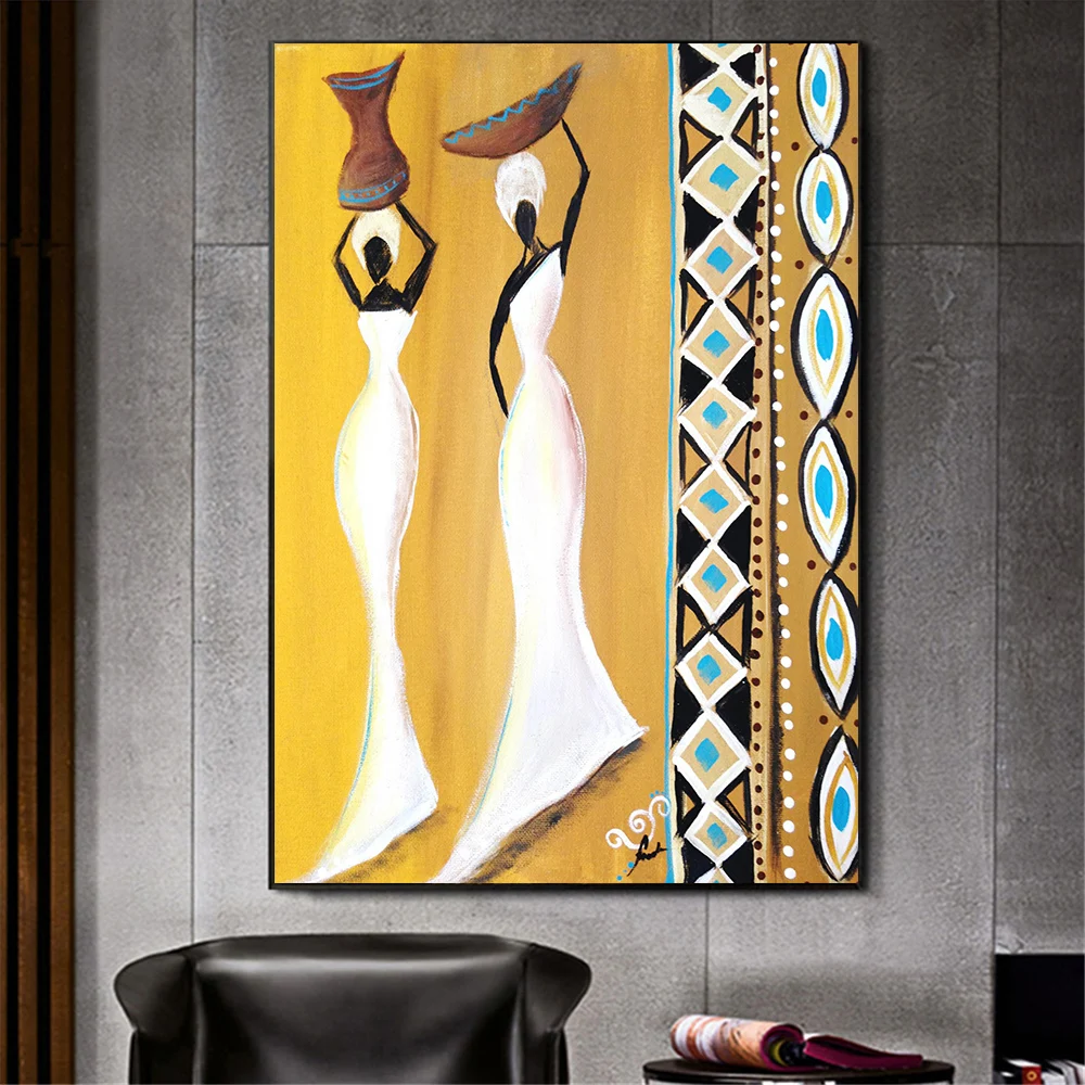 

African Woman Classic Vintage Wall Art Canvas Painting Poster For Home Decor Posters And Prints Unframed Decorative Pictures