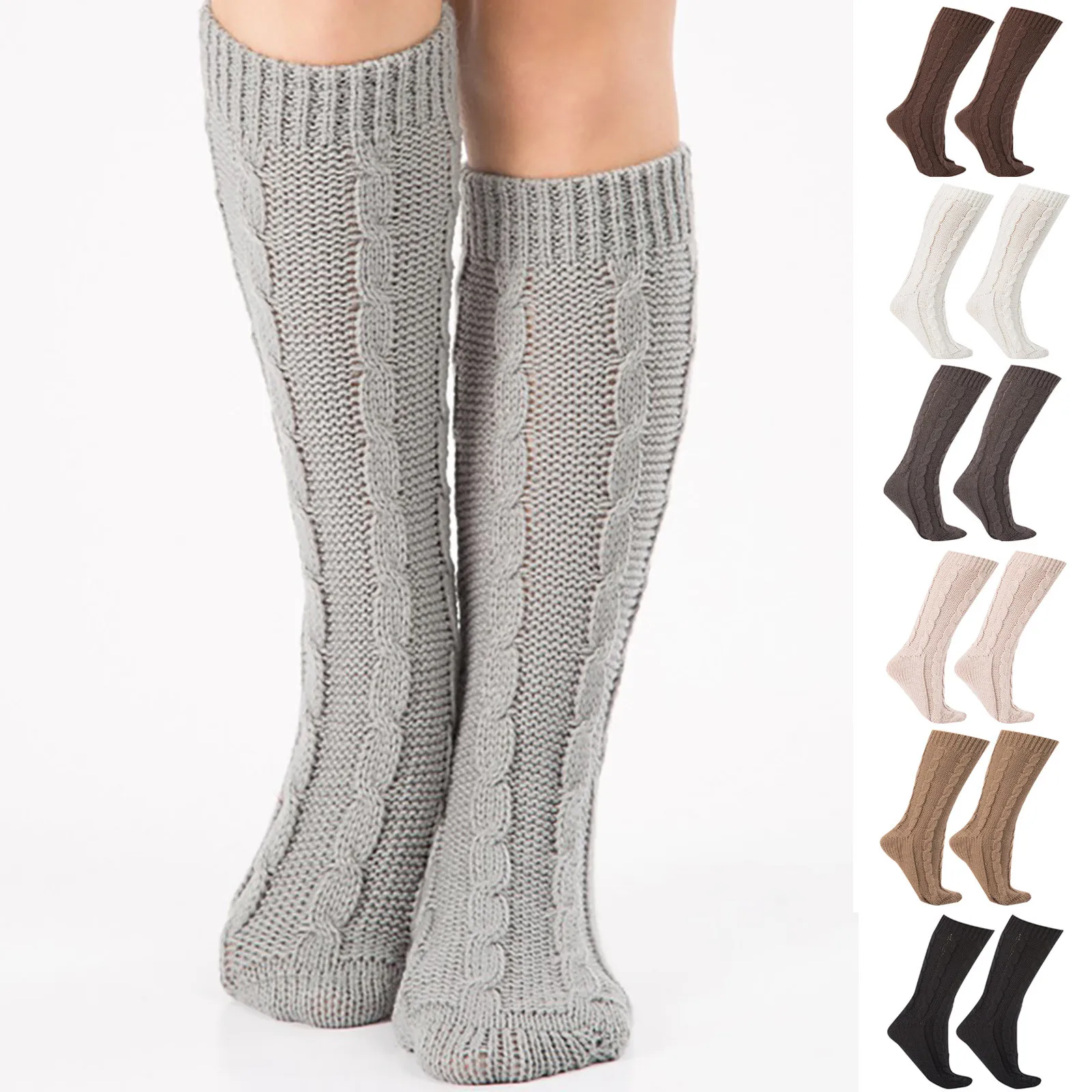 Стильные женские вязаные теплые ножки зимние рождественские кружевные