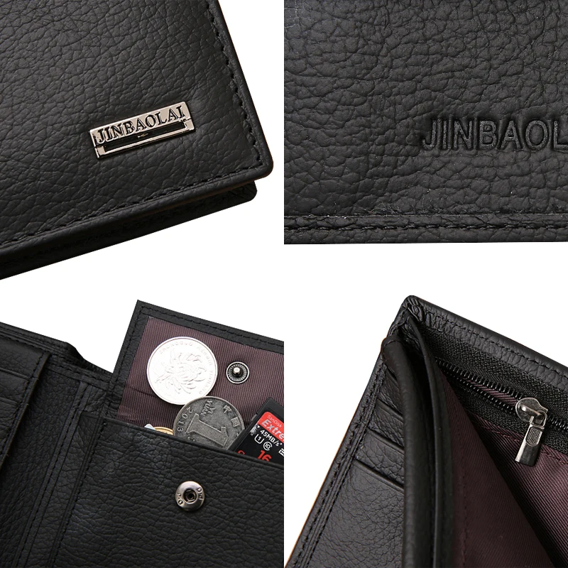 

FACTOO New Men Leather Wallets Small Money Purses Wallets New Design Dollar Price Top Men Thin With Coin Bag Zipper Wallet