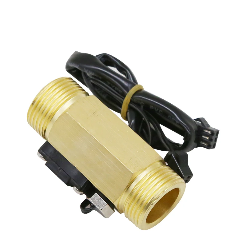 Датчик расхода воды 1/2 &quot3/4&quot с датчиком температуры латунная внешняя резьба 1 75