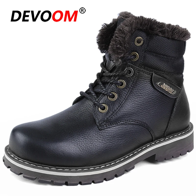 Мужская походная обувь; зимние охотничьи ботинки «doc martins»; мужские зимние ботинки из плюша; высококачественные кожаные повседневные ботинки для альпинизма на меху; большие размеры