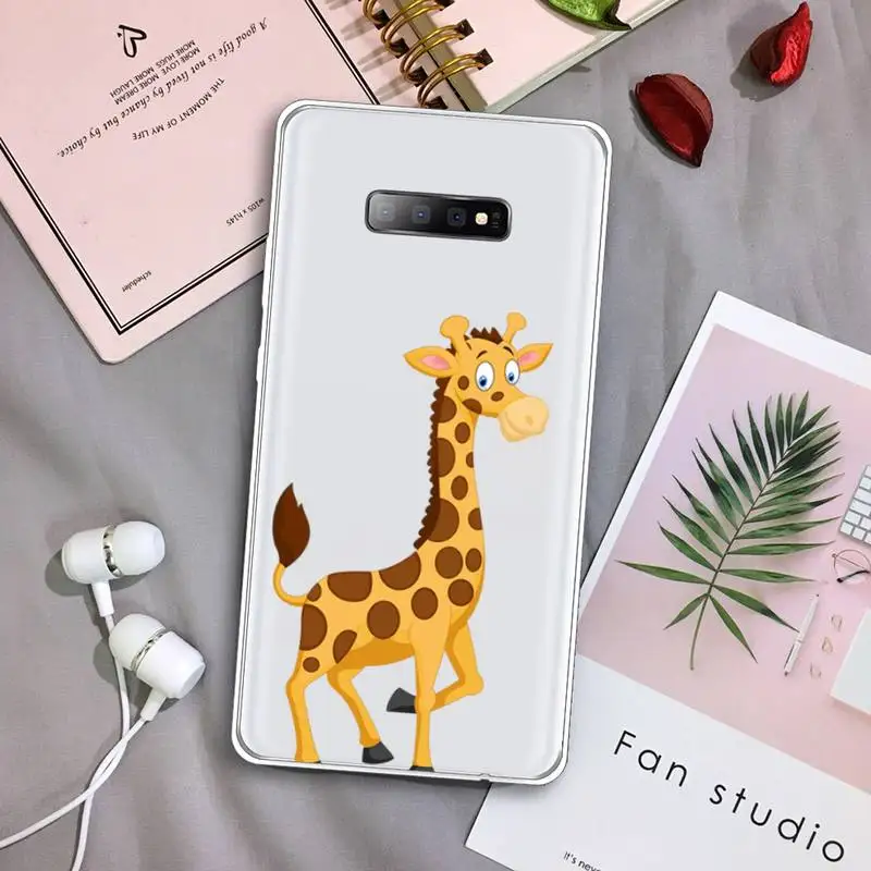 

Cute cartoon animal giraffe Phone Case Transparent For Samsung Galaxy A 71 21s S note 8 9 10 plus 20 ultra
