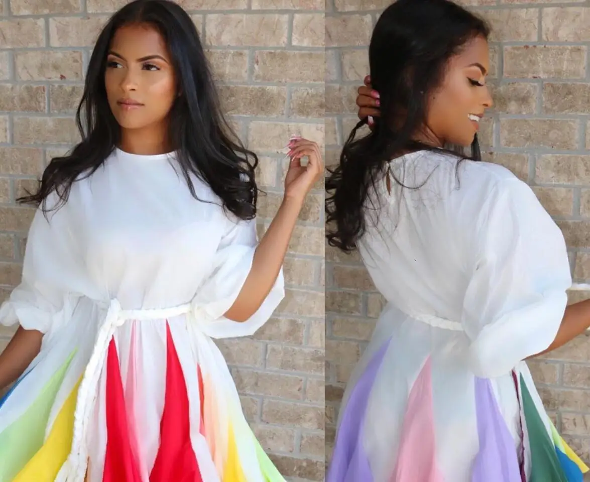 Женское шифоновое мини платье с цветочным принтом А силуэта рукавом фонариком и