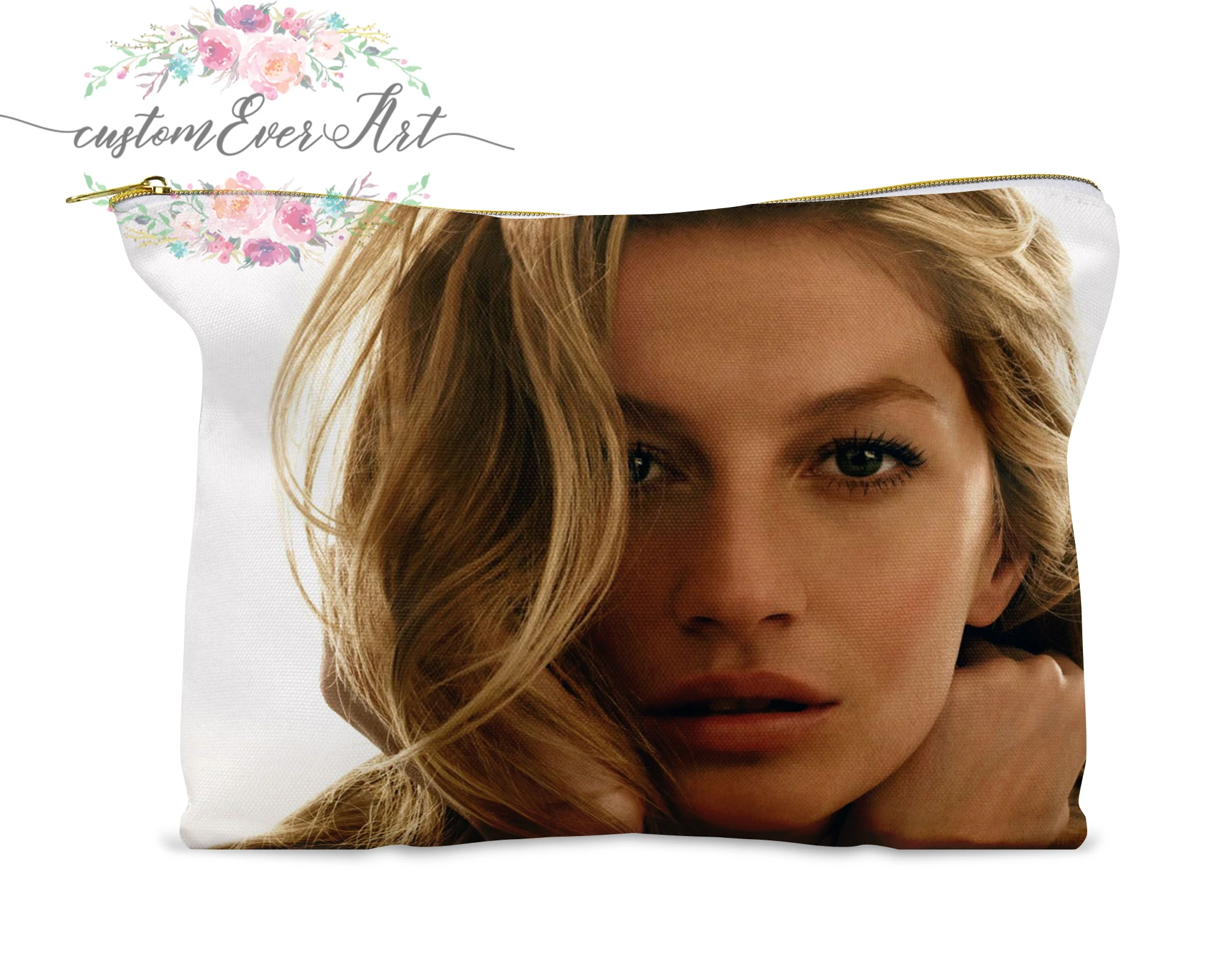 

Gisele Bndchen cosmetic bag personalized small makeup bag funny makeup organizer toiletry bag zipper pouch