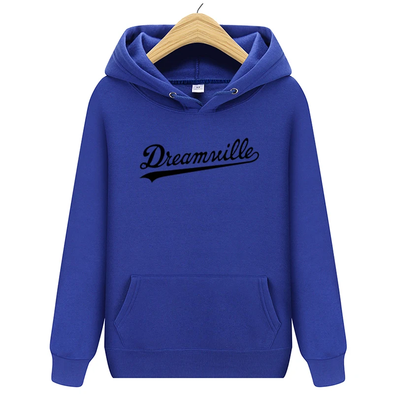 Модные Новинка; худи Для мужчин хип-хоп DREAMVILLE Коул Логотип с капюшоном Swag письмо флисовые J худи с принтом Cole зимние толстовки Мужские пуловер - Цвет: blue1
