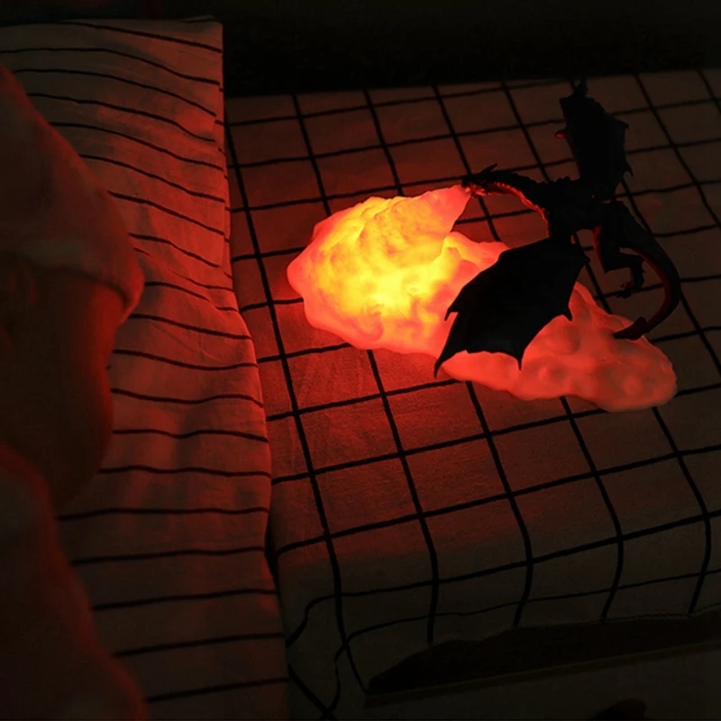 

3D Printing Dinosaur Lamp, Creative Breathing Night Light for Dinosaur Lovers with USB Charging,Table Lamp