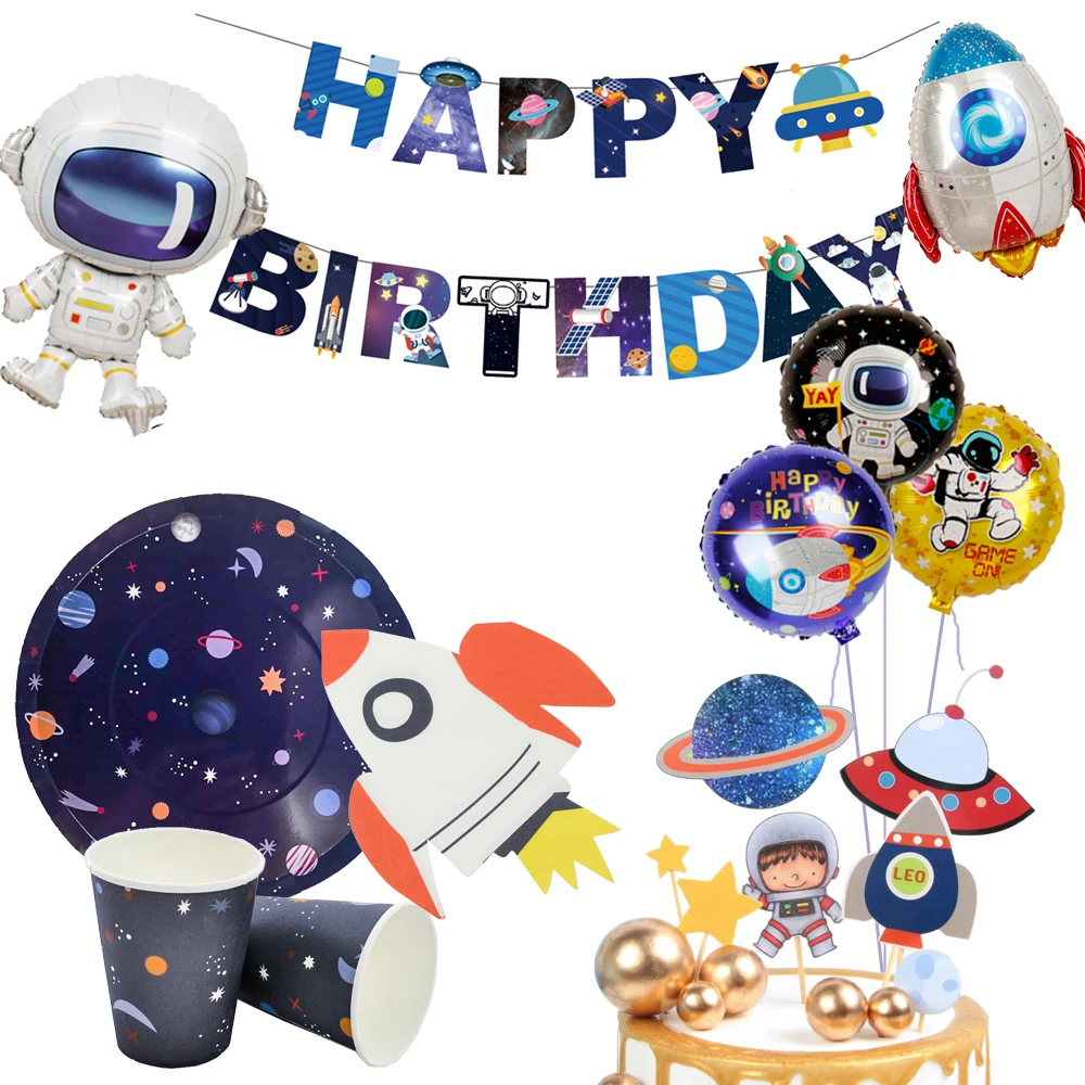 Украшения для вечевечерние в космосе универсальная одноразовая тарелка набор