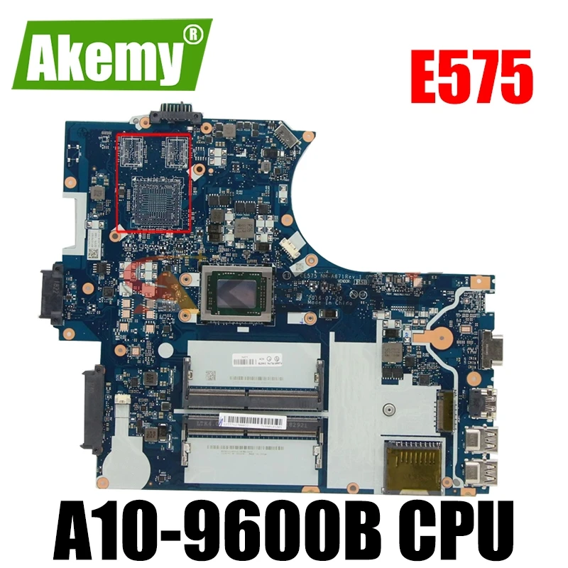

NM-A871 For Lenovo ThinkPad E575 laptop motherboard CE575 NM-A871 with A10-9600B CPU DDR4 motherboard 100% fully tested