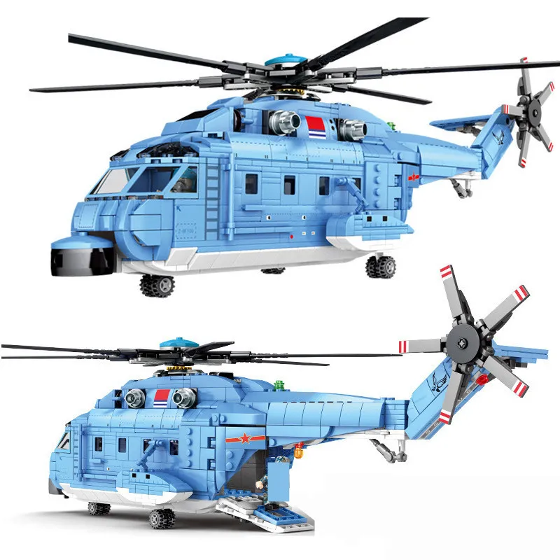 

Military War Weapon China's Z-18 Helicopter Model Bricks Building Blocks Toys for Children Boys Kids Gifts 908Pcs