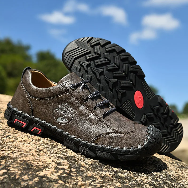 売却 大サイズ手作りカジュアル革靴の男性のローファー本革の男性の靴フラッツ秋冬outoodorウォーキングシューズ男性