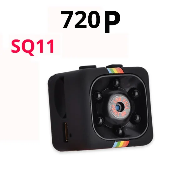 SQ11 мини Камера HD 1080P малый cam Сенсор Ночное видение видеокамера микро видео Камера DVR DV(устройство цифровой записи) Запись детектора движения камера-Регистратор - Цвет: 720P SQ11 BLACK