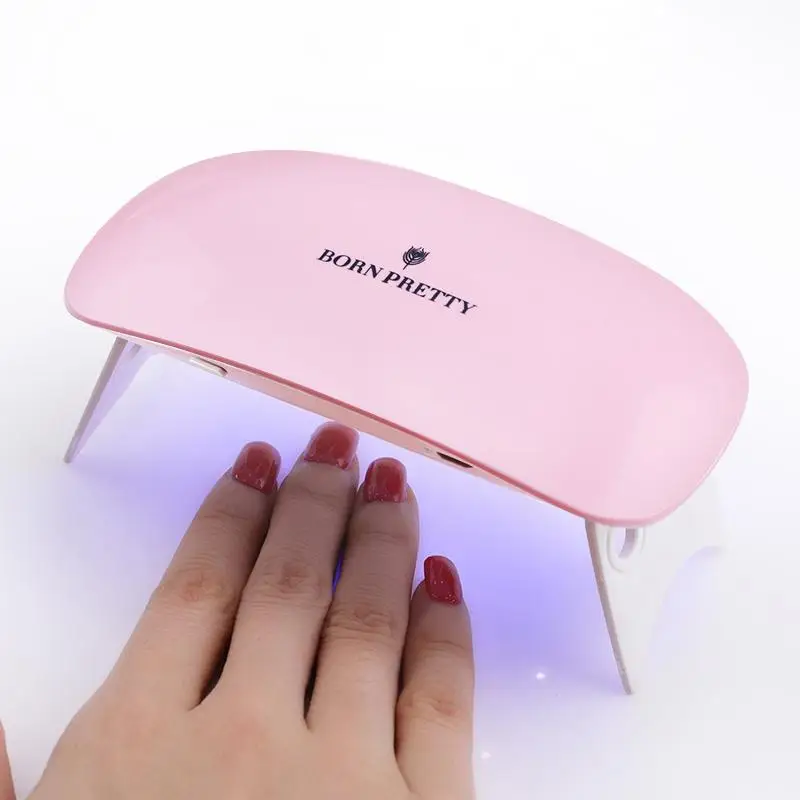 Миниатюрная Сушилка для ногтей BORN PRETT, 6 Вт, УФ-светодиодная лампа для маникюра ногтей, все типы гель-лака, сушилка, Портативная USB-машинка, инструмент для дизайна ногтей