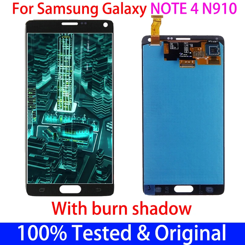 

ORIGINAL 5.7'' Burn Shadow LCD For SAMSUNG Galaxy Note 4 Note4 N910 N910A N910F LCD Display Touch Screen Digitizer Replacement