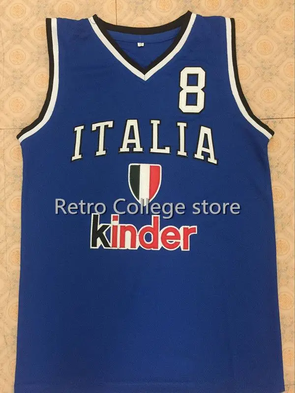 

#8 Danilo Gallinari Italia команда мужчин Баскетбол Джерси синий любой размер ретро сшитый вышивка индивидуальный любой номер