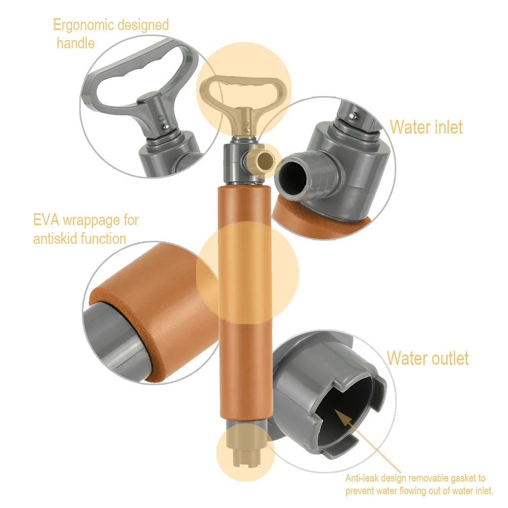 

46cm Length Kayak Hand Pump Floating Hand Bilge Pump Suck Water for Kayak Rescue Canoe Accessories Emrgency Survival Kit