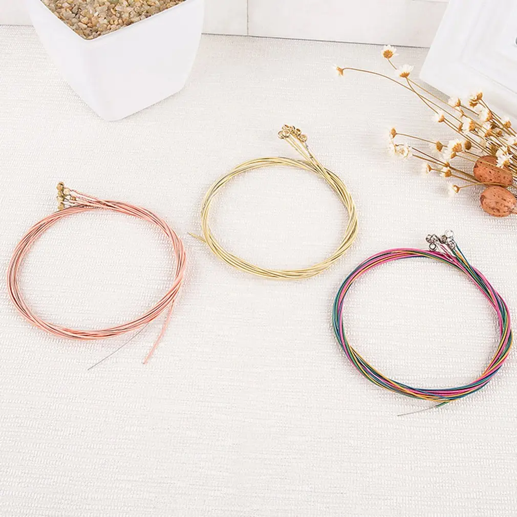 

Acoustic Folk Guitar Strings Steel String For Beginners Lovers With End Ball Medium Tension Musical Instruments Accessories