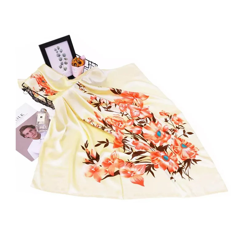 Женский квадратный шелковый шарф Роскошный дизайнерский брендовый женский