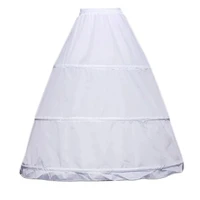 women 3 hoops a line petticoat adjustable drawstring waist wedding bridal dress crinoline single layer ball gown underskirt
