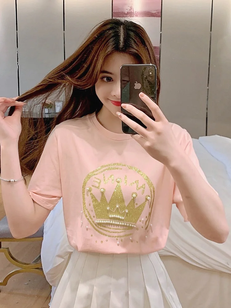 Новинка лета 2021 корейская мода свободный и Приталенный топ для тяжелой