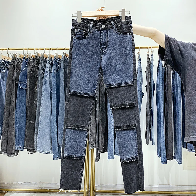 Женские джинсовые брюки-Карандаш [EWQ] длинные брюки-карандаш с высокой талией в