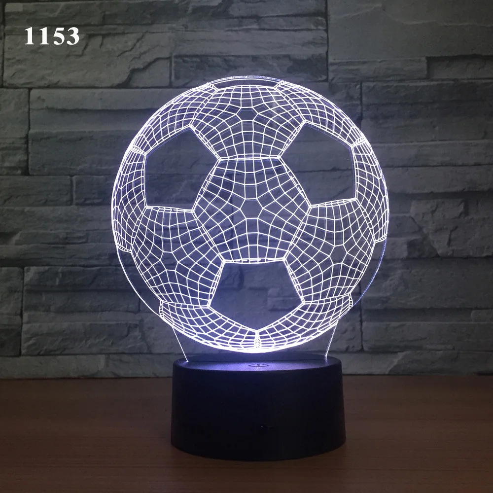Model 8 Дети 3D лампа футбол светодиодный ночник украшение дома светящиеся дети подарок на день рождения мальчика ночной Настольный светильник все футбол клуб логотип - Испускаемый цвет: Model 8