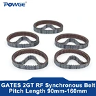 POWGE 2 м 2MGT 2GT RF синхронные ременные ворота шаг длина 92110122126130 мм ширина 6 мм зубы 46 55 61 63 65 замкнутому циклу
