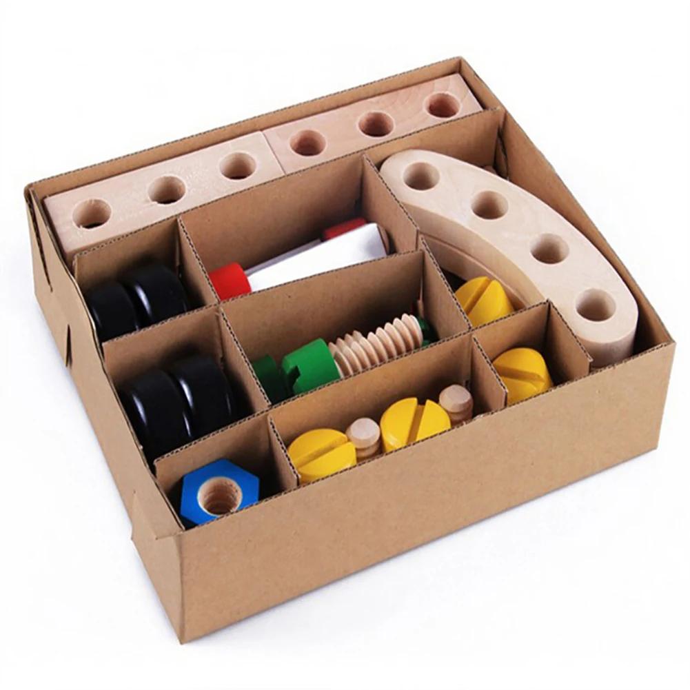 30Pcs Wooden DIY Car/Plane Disassembly Nuts Game Children Kids Natural Color Model Building Blocks Educational Toys | Игрушки и хобби