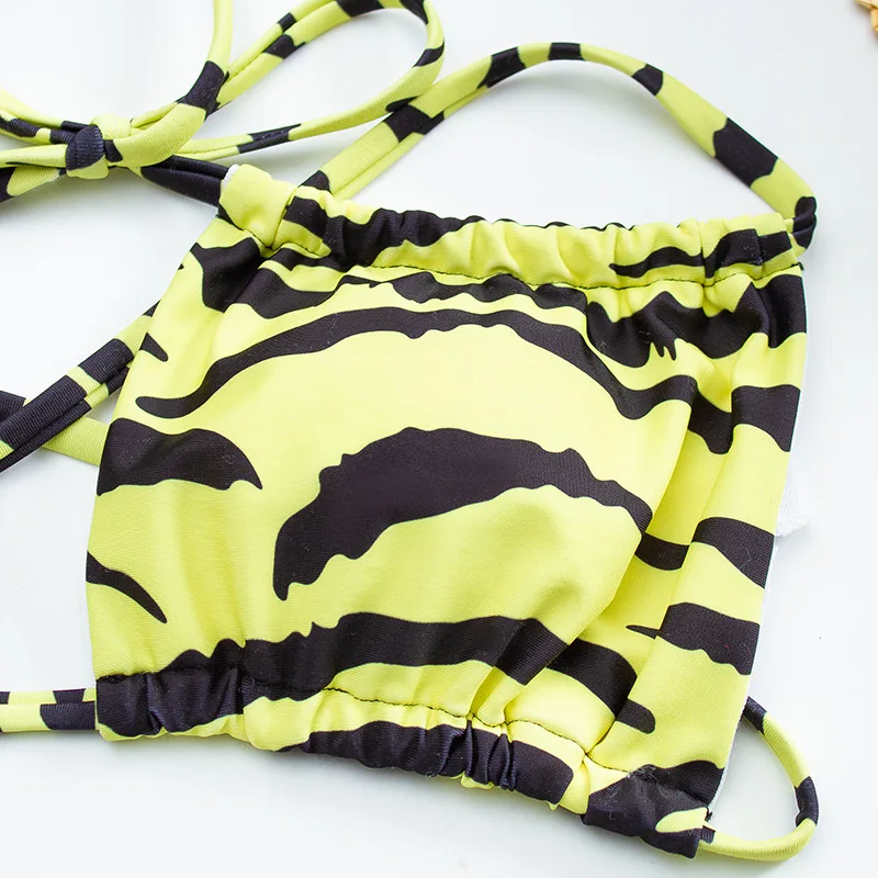 Купальник-бикини женский из двух предметов с принтом тигра