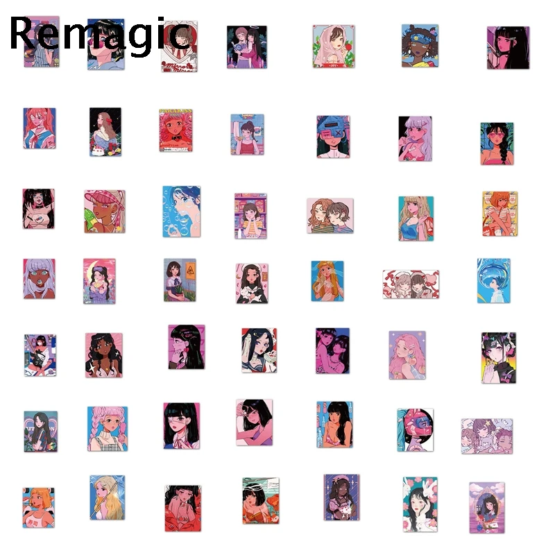 

100pcs Graffiti cartoon girl illustration Stickers paster Cartoon characters anime movie funny decals scrapbooking diy phone