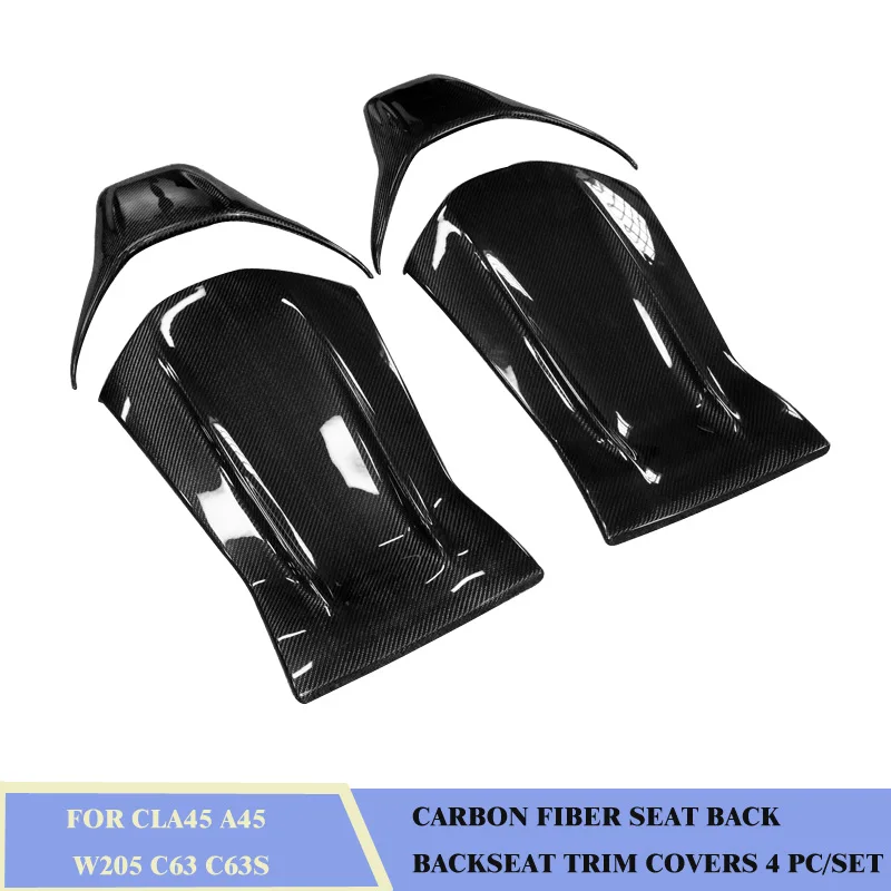 Чехлы из углеродного волокна для заднего сиденья 4 шт./компл. подходят BENZ CLA45 A45 W205