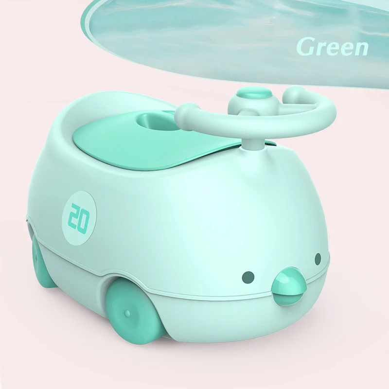Детские блестящие 2 в 1 детский туалет 1-6Y 3 цвета Курица портативный туалет мальчик девочка ребенок писсуар мультфильм покрытый писсуар кататься на игрушке подарок - Цвет: green